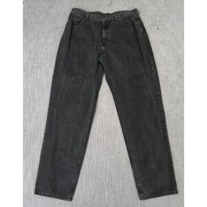 Vintage Arcadia Jeans Mens 38x34 Black Denim Relaxed-Fit Straight Leg Streetwear